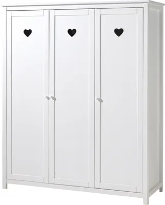 Produktbild von Kleiderschrank >AMORI< in Weiß aus Massiv Kiefer und MDF - 159x190,5x57 (BxHxT)
