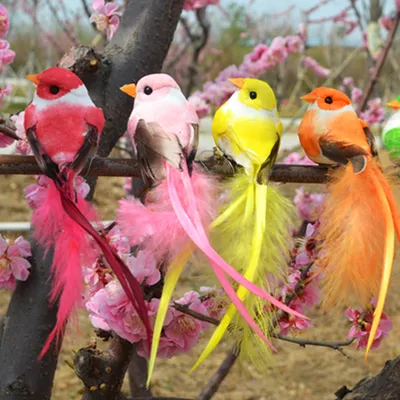 Produktbild von künstliche Schaumfeder Vogel Figur Ornament Rasenhof Gartenbaumdekoration