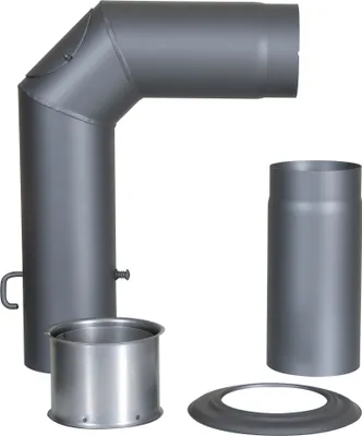Obrázok produktu pre Sada predlžovacej rúrky na komín, odtieň sivého liateho kovu, priemer 150 mm