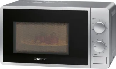 Produktbild von Clatronic Mikrowelle mit Grill MWG 792, 700 Watt Mikrowellen- + 800 Watt Grillleistung, 30 Minuten-Timer mit Endsignal, 20 Liter Garraum mit Beleuchtung, silber