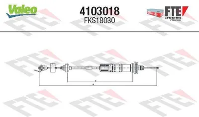 Produktbild von FTE 4103018 Kupplungsseil Seilzug passend für PEUGEOT 206 Schrägheck (2A/C) 828/597mm