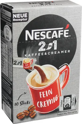 Produktbild von Nescafé 2in1 Sticks, Instantkaffee mit Creamer, Instant Kaffee, 80 Portionssticks
