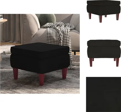 Produktbild von vidaXL Hocker mit Holzbeinen Schwarz Samt - Klappstühle & Hocker