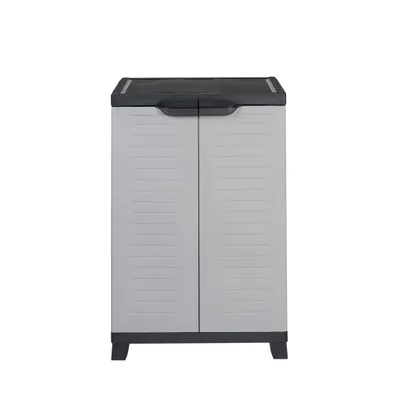 Produktbild von Kreher Beistellschrank 'ELITE' mit zwei Einlegeböden aus Kunststoff in Schwarz/Grau