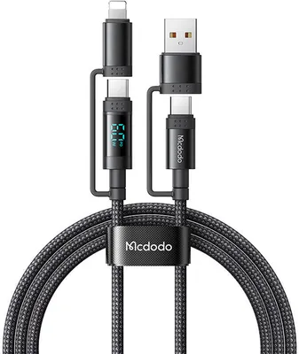 Obrázok produktu pre Kábel McDodo 4 v 1 z USB-C/A na USB-C/Lightning CA-1990 1,2 m (čierny)