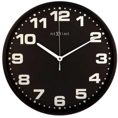 Produktbild von Dash Designer Wanduhr Schwarz Aluminium 35 cm Durchmesser mit leisem Quarzwerk