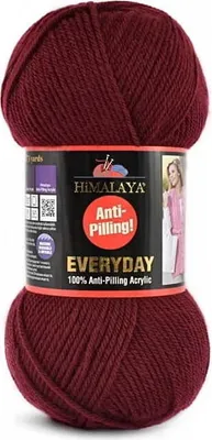 Produktbild von Himalaya Everyday Premiumgarn – Anti-Pilling, 100 %.Polyacryl, Farbe Bordeaux (70007), Weich & Waschmaschinenfest