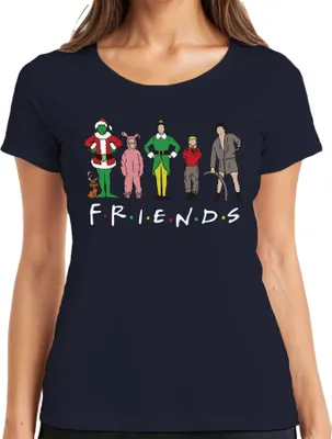 Produktbild von Friends Weihnachtsfilme Cartoon - Weihnachten Christmas Xmas Damen T-Shirt, Navy, L