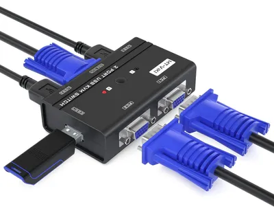 Immagine prodotto di Interruttore KVM VGA a 2 porte per tastiera, mouse e dispositivi USB