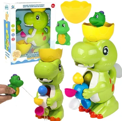 Zdjęcie produktu dla Dinozaur Z Kołowrotkiem Zabawka Do Kąpieli Mały Dinozaur Kubeczek