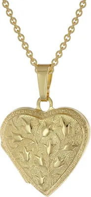 trendor 39535 Medaillon Herz mit Kette 925 Silber goldplattiert 1
