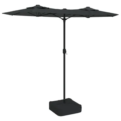 Zdjęcie produktu dla Podwójny parasol ogrodowy z LED, antracytowy, 316x145 cm
