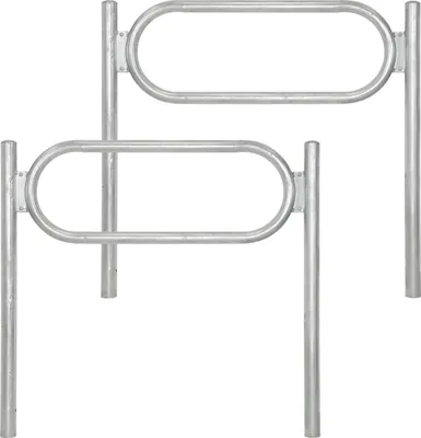 Produktbild von 2x Fahrradanlehnbügel 115 x 124 cm Stahl feuerverzinkt Ø 60 mm Einbetonieren Fahrradständer Typ O