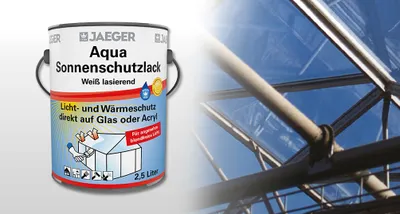 Produktbild von Jaeger Aqua Sonnenschutz Lack 2,5L weiß lasierend