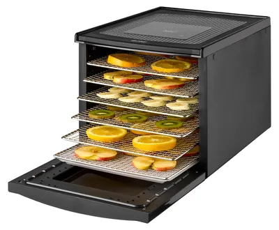 Immagine prodotto di TZS First Austria - Essiccatore automatico, essiccatore, 500W, timer 24h, regolatore di temperatura 35-70°C, 6 vassoi in acciaio inox, frutta, verdura, essiccatore, display digitale