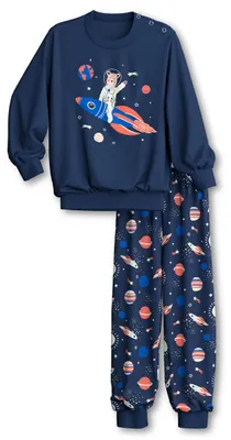Productafbeelding van CALIDA Toddlers Bündchen-pyjama, kinderpyjama, marineblauw, maat 92-98