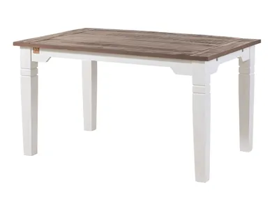 Image de MASSIVMOEBEL24 | Table à Manger TOULOUSE #114 Bois de Manguier Laqué Blanc - 140x90x76