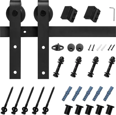 Zdjęcie produktu dla System drzwi przesuwnych SucceBuy 150 kg, szyna 183 cm, czarny