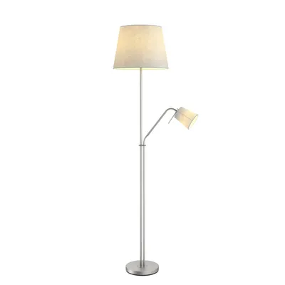 Produktbild von Lindby Stehleuchte Nantwin, 175 cm, grau, nickel, Textil