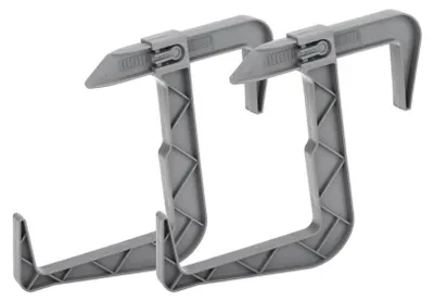 Produktbild von Blumentopfhalter aus Rattan für Balkonkästen, grau, 2er-Set.