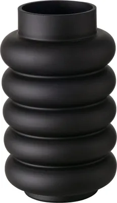 Obrázek produktu pro BOLTZE Vase Ribbo (Farbe Schwarz, aus Glas, Matt, Höhe 25 cm, Ø 15 cm, Rund)