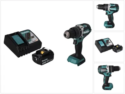 Zdjęcie produktu dla Makita DHP 484 RF1 akumulatorowa wiertarko-wkrętarka udarowa 18 V 54 Nm bezszczotkowa + 1x akumulator 3,0 Ah + ładowarka