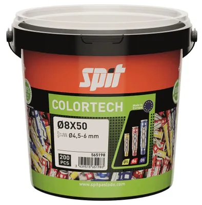 Image de Cheville plastique COLORTECH 8x50 sans vis - SPIT - Seau de 200 - 565198