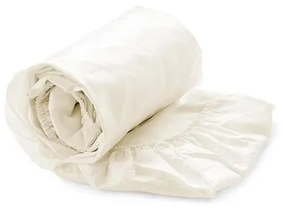 Image de Drap-housse en percale de coton, couleur écru