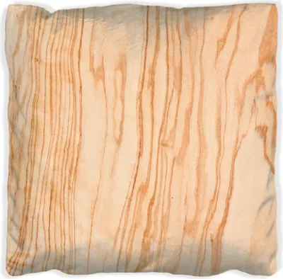 Produktbild von Wallario Premium Kissen, weiche Oberfläche, mit Motiv Holzmuster - Oberfläche mit Holzmaserung VI, Größe: 40 x 40 cm, mit weißer Rückseite