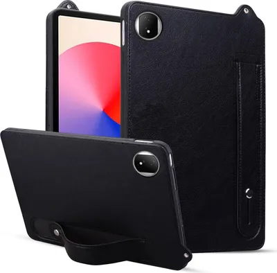 Produktbild von Kunstleder Hülle für Honor Pad X7 Handgriff, Stoßschutz & Standfunktion Schwarz