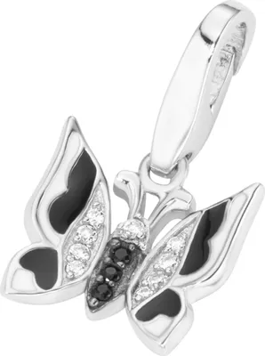 Produktbild von Charm Giorgio Martello Milano Schmetterling, Silber 925 Schwarz Onesize