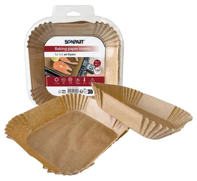 Produktbild von SCANPART Backpapier für Heißluftfritteusen 16x16 cm (100 Stück)