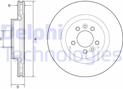Produktbild von 2x DELPHI Bremsscheibe BG9204C für LAND ROVER Range Rover Sport (L494) 62mm