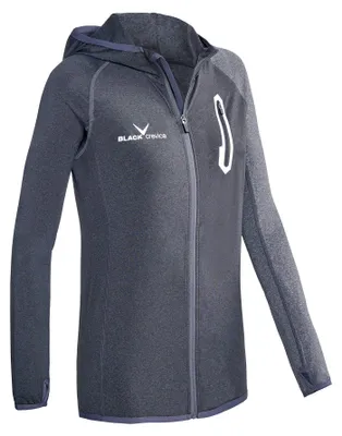 Produktbild von Black Crevice Damen Microfleece Second Layer mit Kapuze, Anthracite/Grey, 46