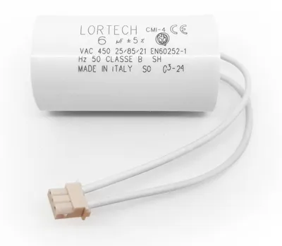 Kondensator 6 µF, Ø 30 x 55 mm, flacher Boden, Italien
