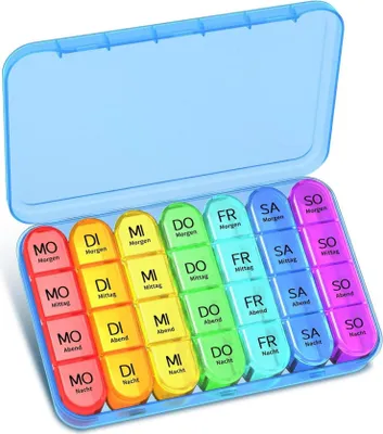 Produktbild von Tablettenbox 7 Tage BPA frei Medikamentenbox 4 Fächer
