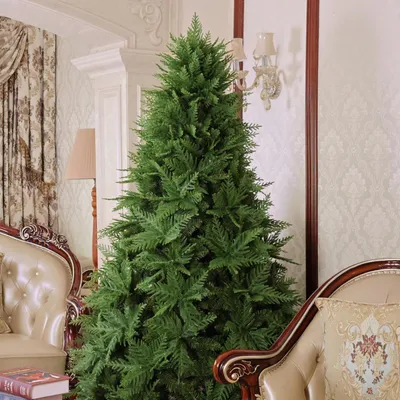 Immagine prodotto di Albero di Natale artificiale, altezza 180 cm, realizzato in PE e PVC, di colore verde, con supporto in metallo