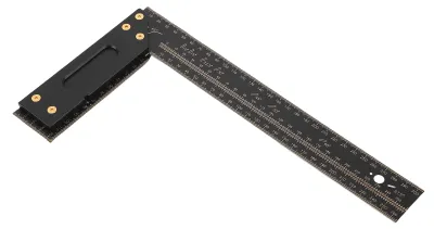 Produktbild von Markierungslineal 300 mm, schwarz, Glasfaserplatte – multifunktionales Markierungs- und Messlineal für die Holzbearbeitung