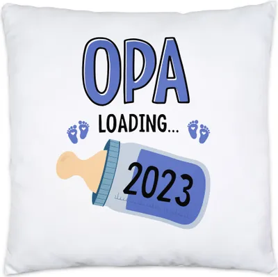 Produktbild von Opa Loading 2023 Kissen Mit Füllung Geschenk Werdende Großväter Babynews mit Ladebalken Schwangerschaft Geschenkidee