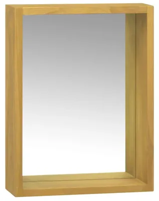 Image de Armoire miroir en bois massif avec étagère