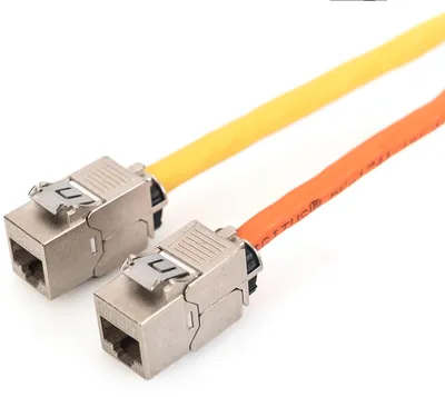 Produktbild von DIGITUS CAT 6A Keystone Modul, geschirmt mit intelligentem Kabelmanager, Set (24 Stück)