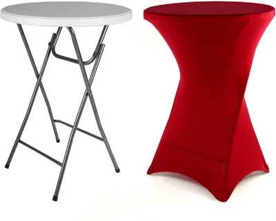 Produktbild von VCM Klapptisch | Partytisch mit Husse | Tisch rund | Gartentisch klappbar | Bartisch 110 cm rund