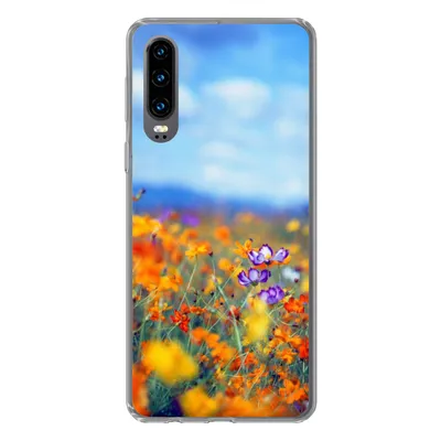 Produktbild von MuchoWow® Handyhülle Schutzhülle Hülle für Huawei P30 Kosmos - Farben - Frühling Silikon Softcase Handy Hülle - Kartenbesitzer