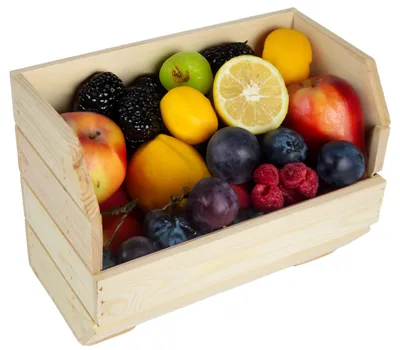 Produktbild von Schmales Küchenregal 40x22x29 cm in natur Gemüsekiste Obsthorde Gemüsekorb Obstschale Holzkiste Obstkiste