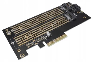 Image de Adaptateur PCI PCI-e X4 pour SSD M.2 NVMe et M.2 SATA NGFF