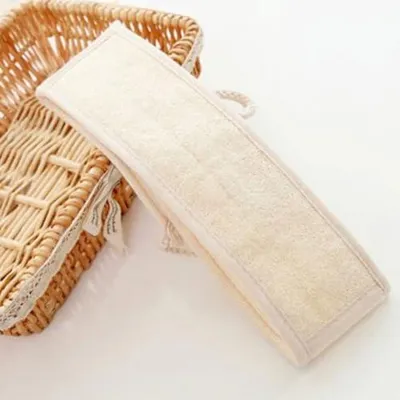 Produktbild von 2 Stück Natürlicher Luffa Schwamm Rückenwascher Peeling Badeschwamm mit Exfolierender Funktion aus Beigem Loofah Schwamm für Dusche und Bad