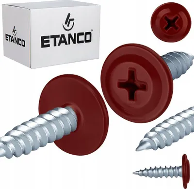 Immagine prodotto di ETANCO GM-S viti autofilettanti per lamiera a testa piatta RAL 3005 rosso vino 4,2 x 16 mm 250 pz.