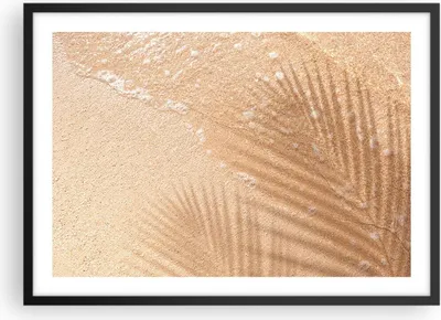 Produktbild von Gerahmtes Poster - Schwarzer Rahmen - Sand Schatten Blätter - 70x50 cm - Wand Bild - Wanddeko - Wandbilder - Kunstposter - Wandposter - Bilderrahmen - Bilder - Kunstdruck - P2BAA70x50-4580