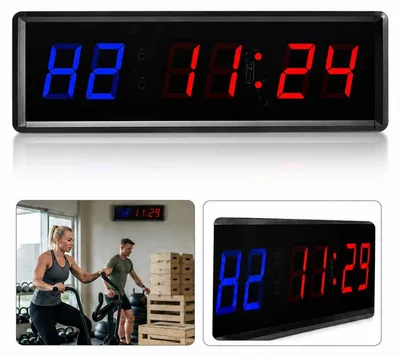 Produktbild von LED Intervall Timer Fernbedienung, Sport Timer 12/24h Countdown Stoppuhr Fitness Training HIIT