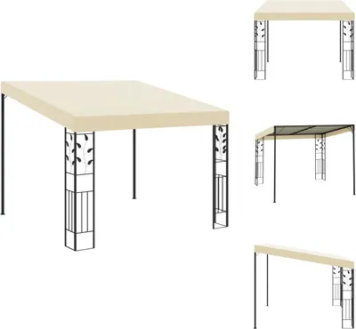 Obrázok produktu pre vidaXL Nástenný pavilón 3x3x2,5 m krémovo biely - Pavilóny a párty stany